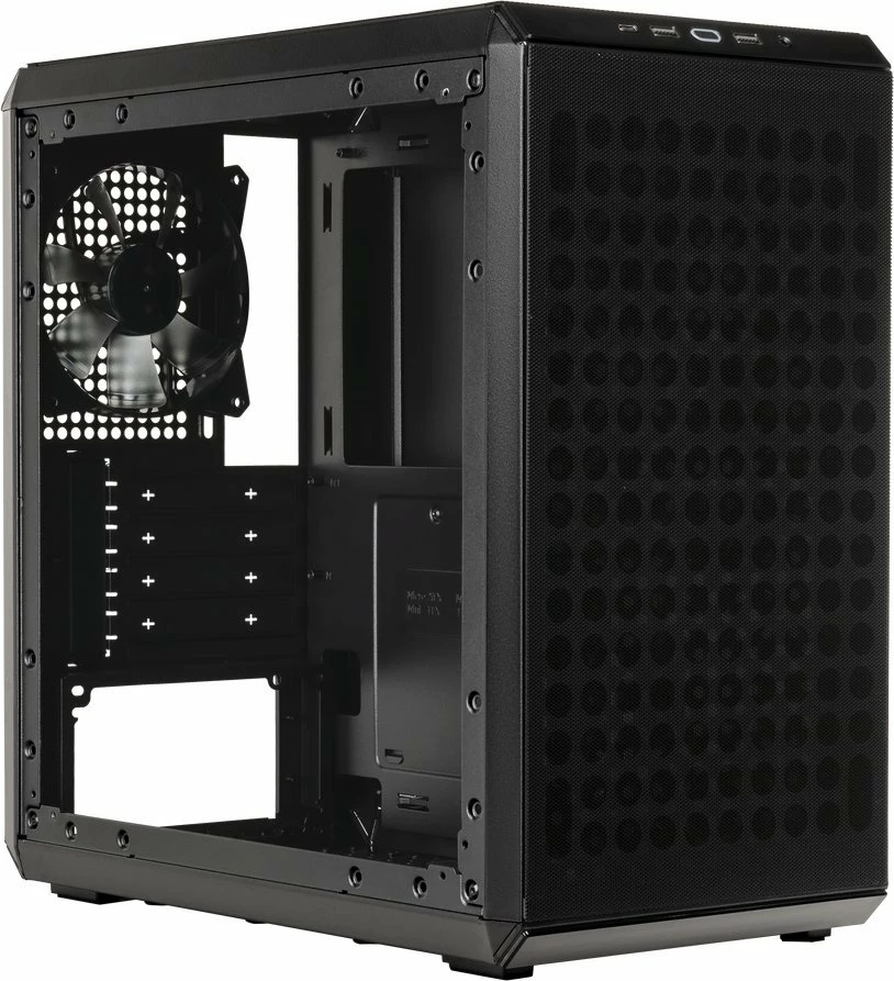 Kasë Cooler Master Q300L V2 Q300LV2-KGNN-S00 Micro Tower, Micro-ATX/Mini-ITX, USB-C, xham i kalitur, e zezë