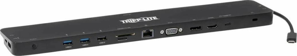 Docking stacion USB-C Eaton Tripp Lite U442-DOCK7D-B, 100W PD, HDMI/DP/VGA, LAN Gigabit, SD/microSD, 7x USB, e zezë