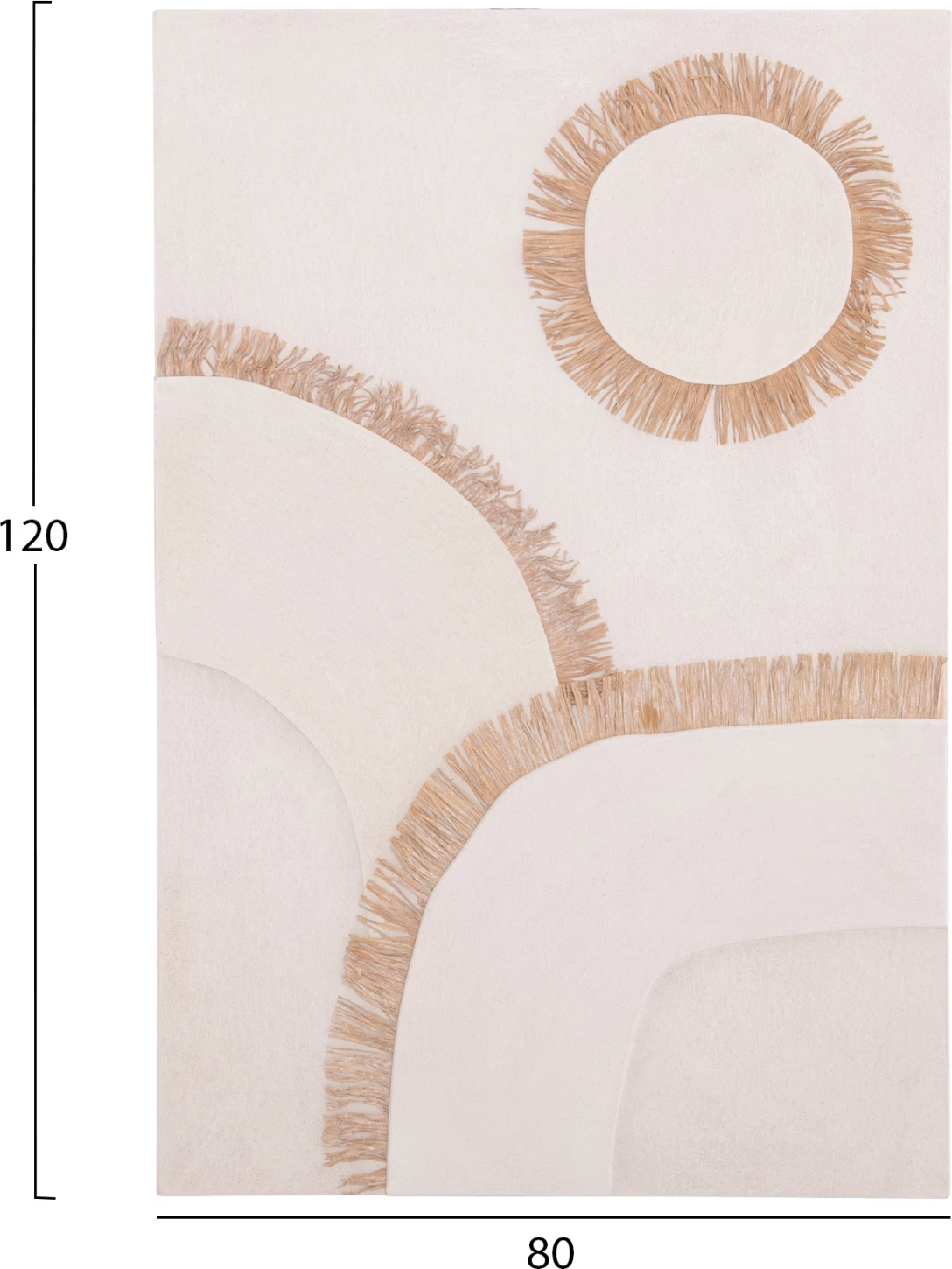 Panel dekorativ për mur, seri Santorini, FH4531, MDF, ngjyrë e bardhë, dekor në bezhë, 80x4.5x120 cm