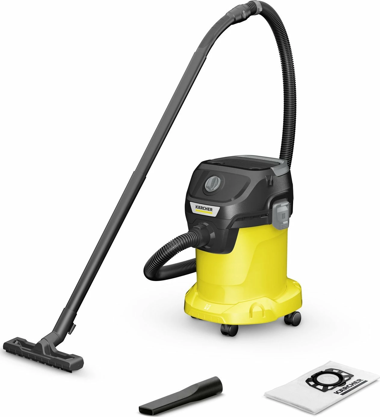 Fshesë me korrent universale Karcher KWD 3 V-17/4/20/F 1000W 17L (thatë/lagësht), e verdhë