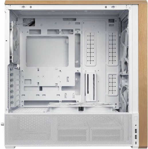 Kasë Lian Li LANCOOL 217 LAN217W midi tower ATX/e-ATX me xham të kalitur dhe panel mesh, e bardhë