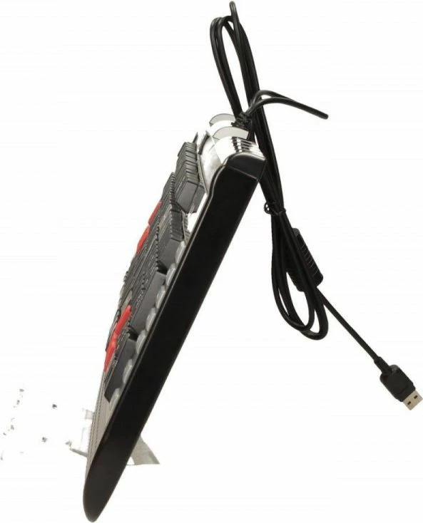 Tastierë gaming A4Tech X7 G800V USB me kabllo, full-size 100%, membranë, layout US, me mbështetëse dore, e zezë/argjendtë