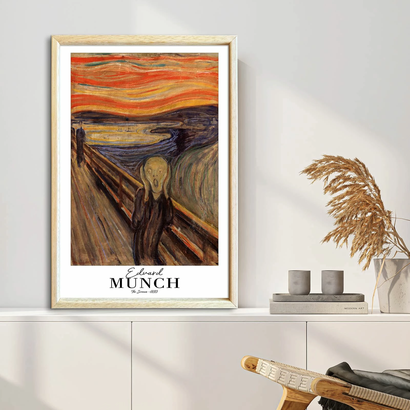 Pikturë dekorative me kornizë, Wallity, 4262AHSMUNCH-001, shumëngjyrëshe, 42x62cm