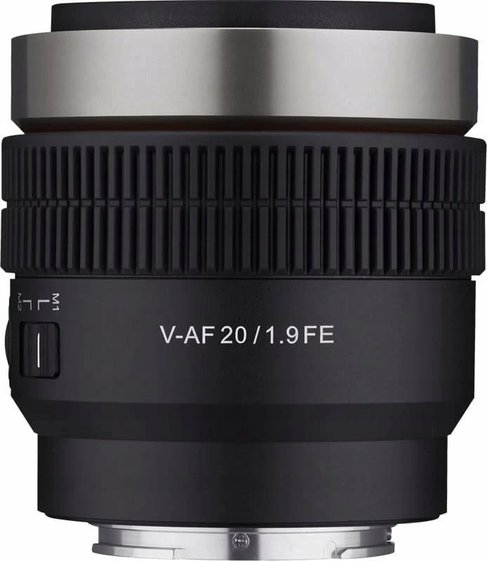 Objektiv Samyang V-AF 20mm F/1.9 (T1.9) për Sony FE, 72mm filter, i zi