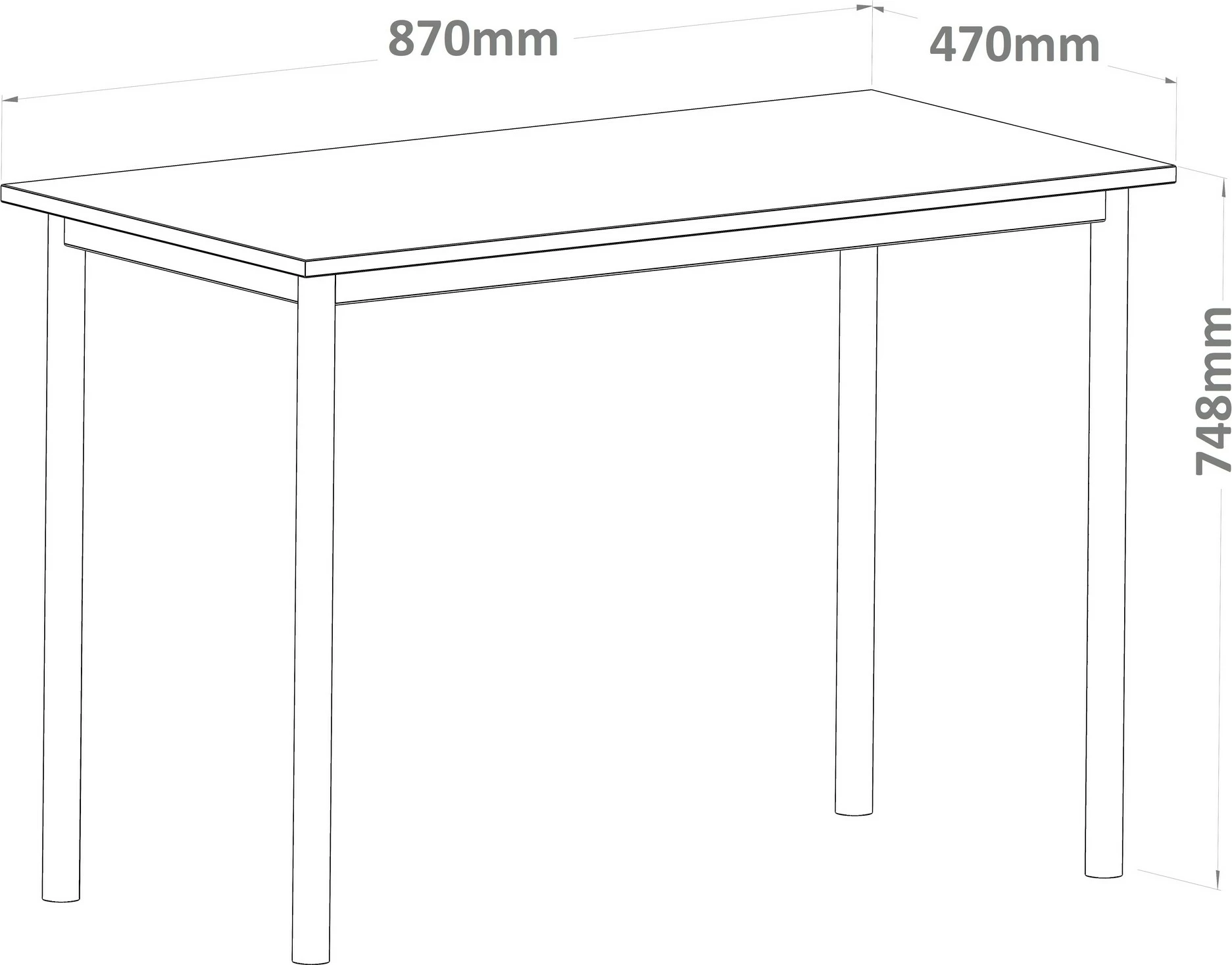 Tavolinë pune Viva, ngjyrë e zezë, 87x47cm