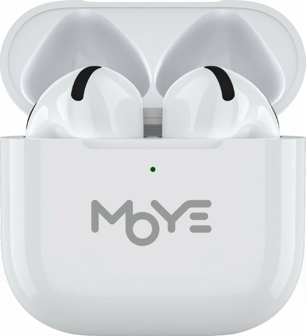 Kufje wireless MOYE Aurras 3 Lite, Bluetooth 5.4, deri 5 orë, USB-C, me kuti karikimi, të bardha