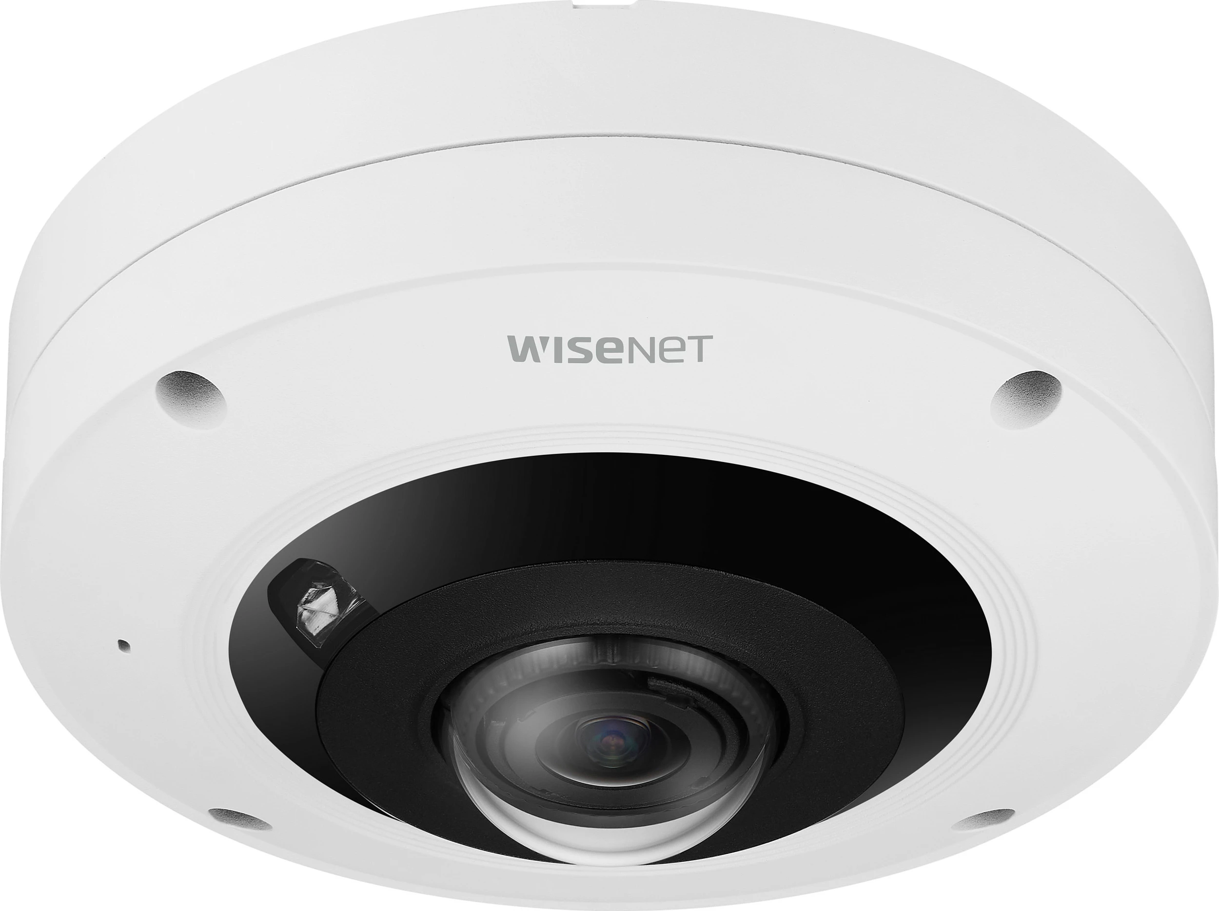 Kamerë sigurie IP Hanwha Wisenet XNF-9013RV, Fisheye 12MP, PoE, IR, IP66 IK10, e bardhë
