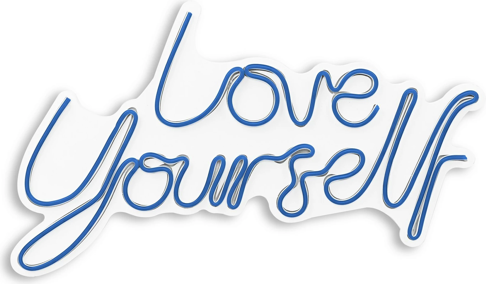 Dekor dritash LED plastike, ‘Love Yourself’, ngjyrë e kaltër
