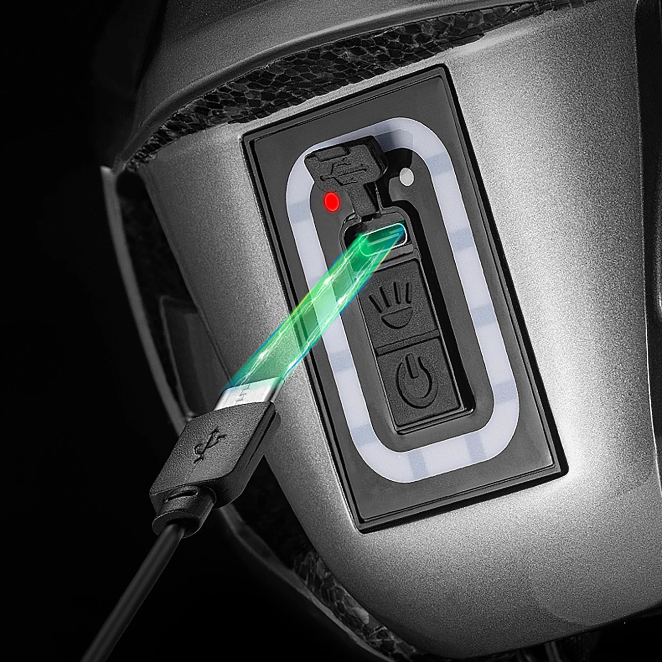 Helmetë biçiklete Rockbros ZK-077, 57-61 cm, me ndriçim të integruar USB-C, e bardhë