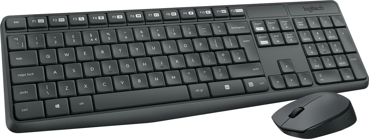 Tastierë dhe Maus Logitech MK235, Wireless, USB, AZERTY, Gri