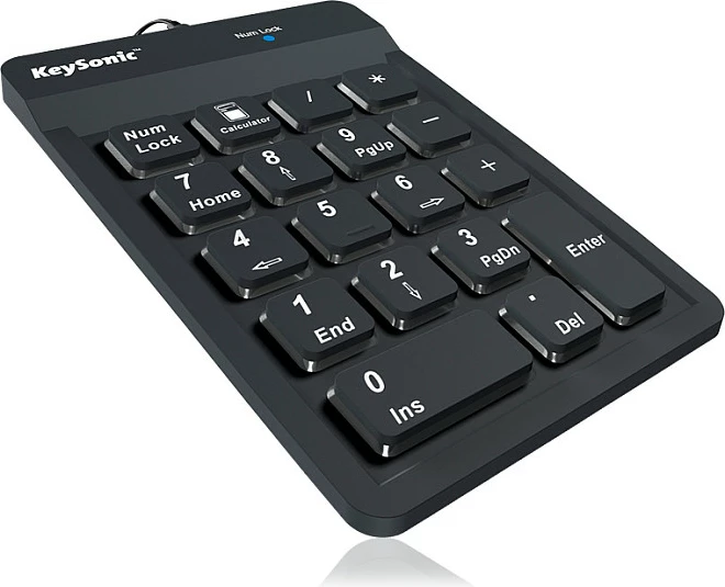 Tastierë numerike KeySonic ACK-118BK, USB, 18 taste, silikon, e zezë
