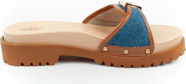 Këpucë për femra Scholl, kafe dhe blu