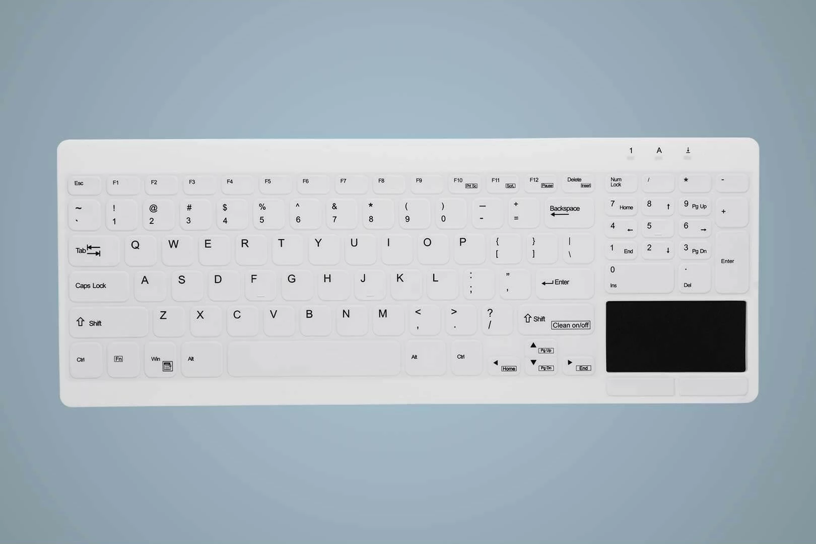 Tastierë Cherry AKTIVE KEY Hygiene Compact me touchpad, ultraflat, e bardhë