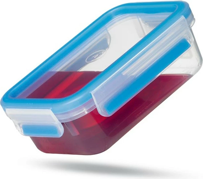 Set enësh plastike Emsa Clip & Close 1.2L, 3 copë, transparent/blu