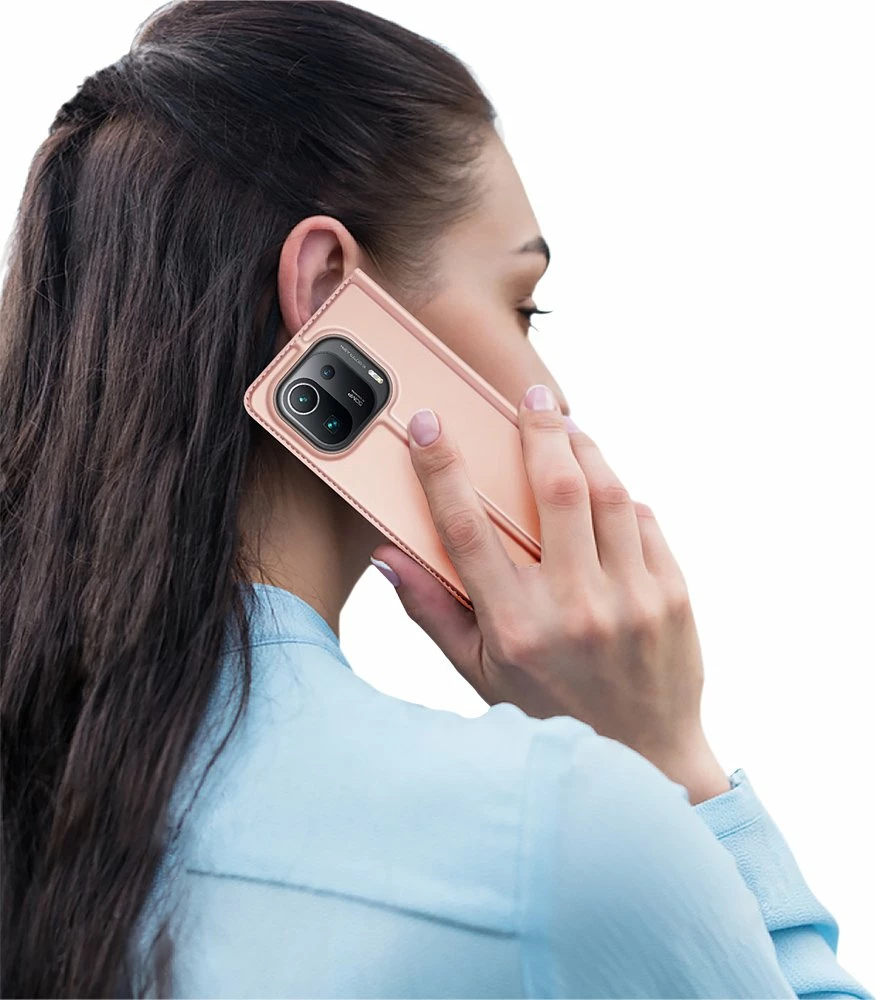 Mbështjellës Dux Ducis Skin Pro Bookcase për Xiaomi Mi 11 Pro, rozë