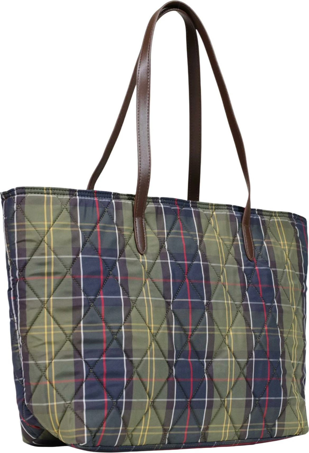 Çantë shopper për femra Barbour Wetherham Quilted Tartan 262MLBA0344, e gjelbër