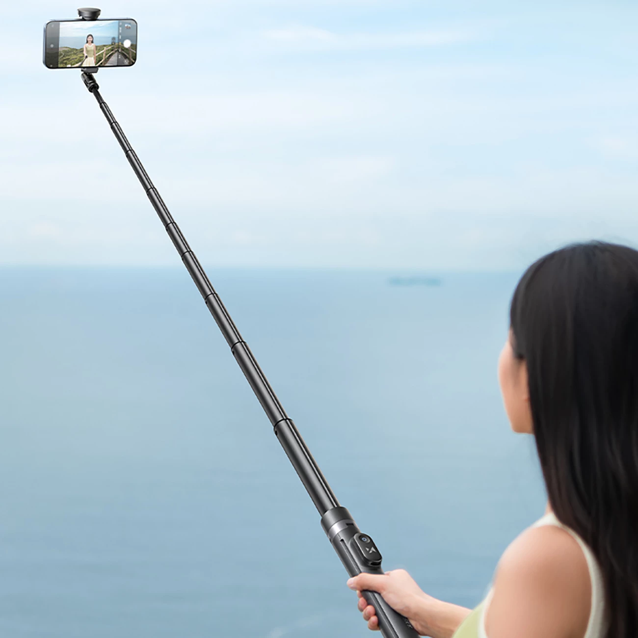 Selfie stick Wozinsky WRZP1 me këmbë që hapen automatikisht, tripod, 1.7m, zi