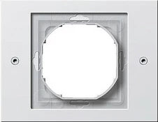 Kornizë për ndërprerës/prizë Gira TX_44, 1 vend, 110x86 mm, termoplastik, e bardhë