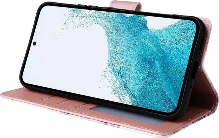 Mbështjellës Tech-Protect Wallet për Samsung Galaxy A55 5G, lule rozë
