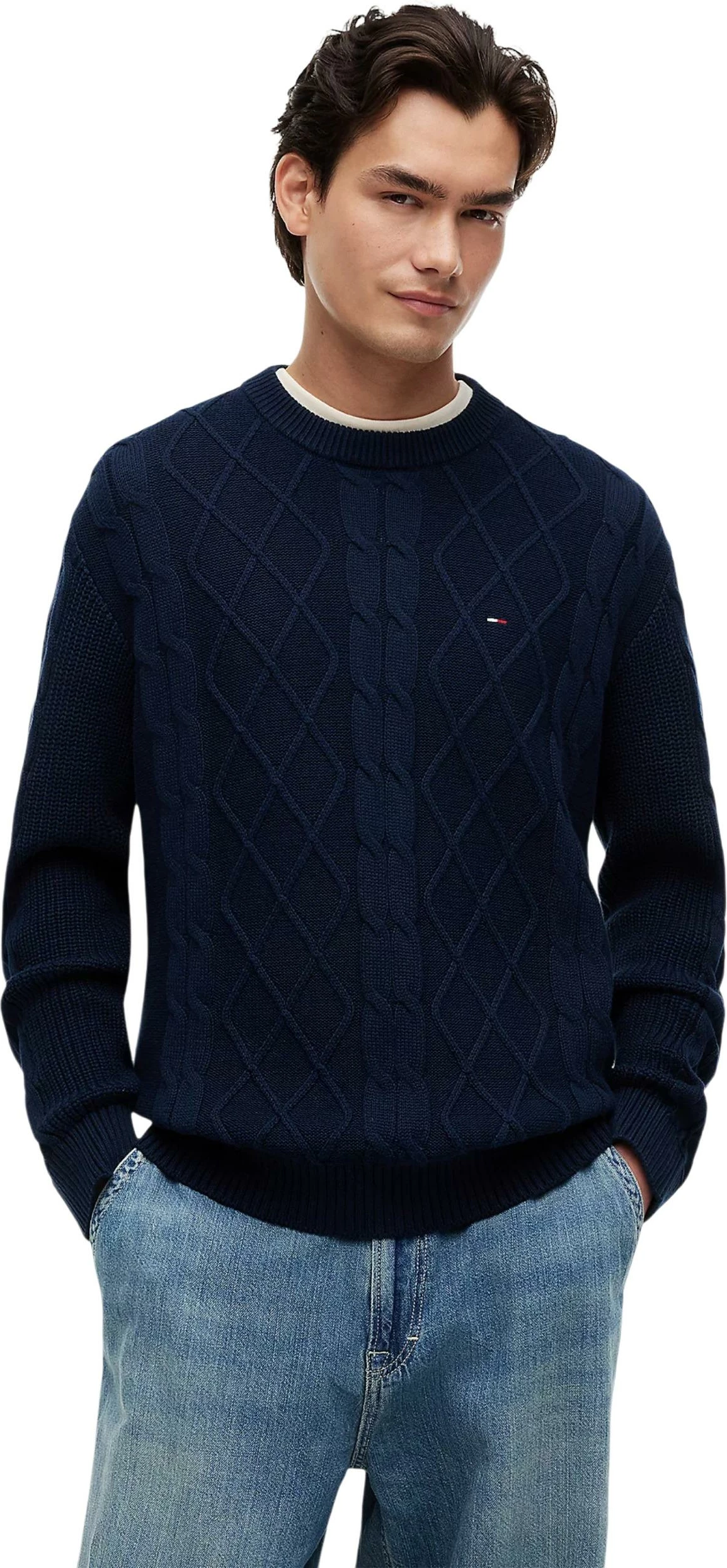 Xhemper për meshkuj Tommy Hilfiger Jeans DM0DM23405, kaltër e errët [Madhësia: M]