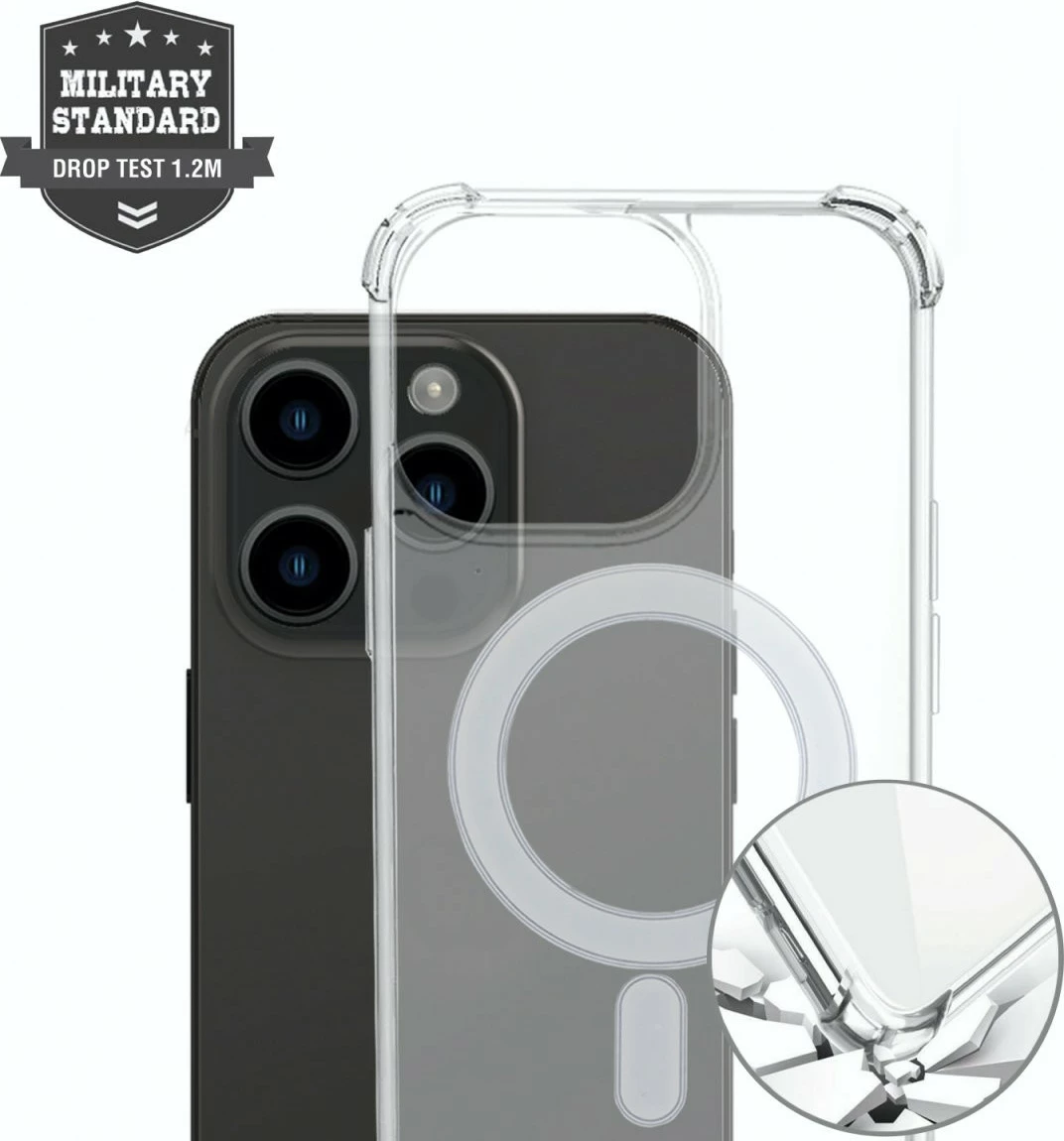 Mbështjellës 4smarts për iPhone 15 Plus, MagSafe, transparent