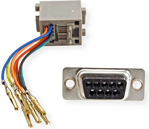 Adapter serial ROLINE DB9 (female) në RJ-45 (female), plug and play, gri/argjend