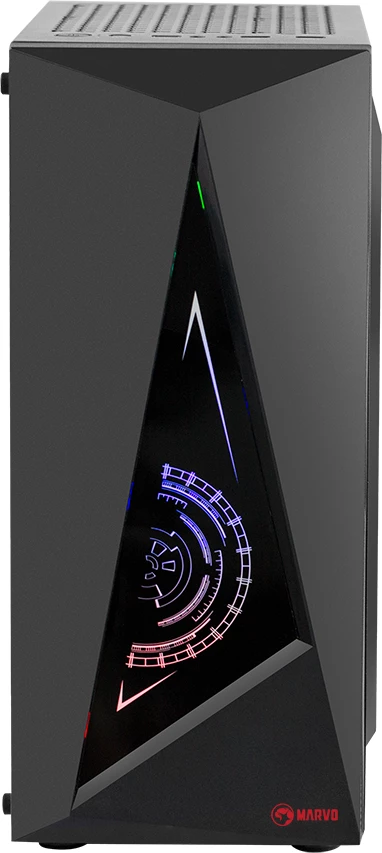 Kasë Marvo CA-119 ATX mid-tower, RGB, xham i temperuar, e zezë