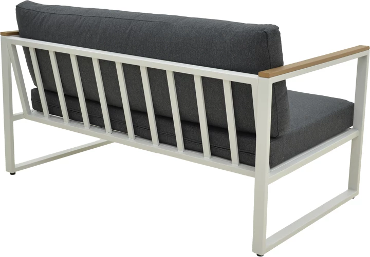 Divan dyvendësh Aurelio, metalik, ngjyrë e bardhë, jastëkë antracit, 130x74x63cm