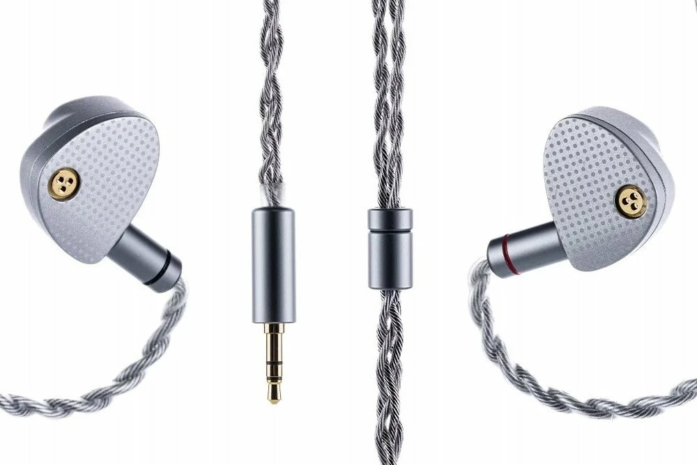 Kufje in-ear Moondrop Aria 2, 3.5mm, 0.78mm 2-pin, 1.2m, semi-open, 33Ω, argjendtë/gri