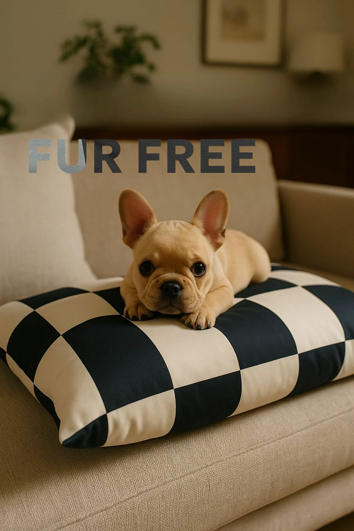 Shtrat për kafshë Paws & Whiskers, pa qime, 64x88, zi, bardhë