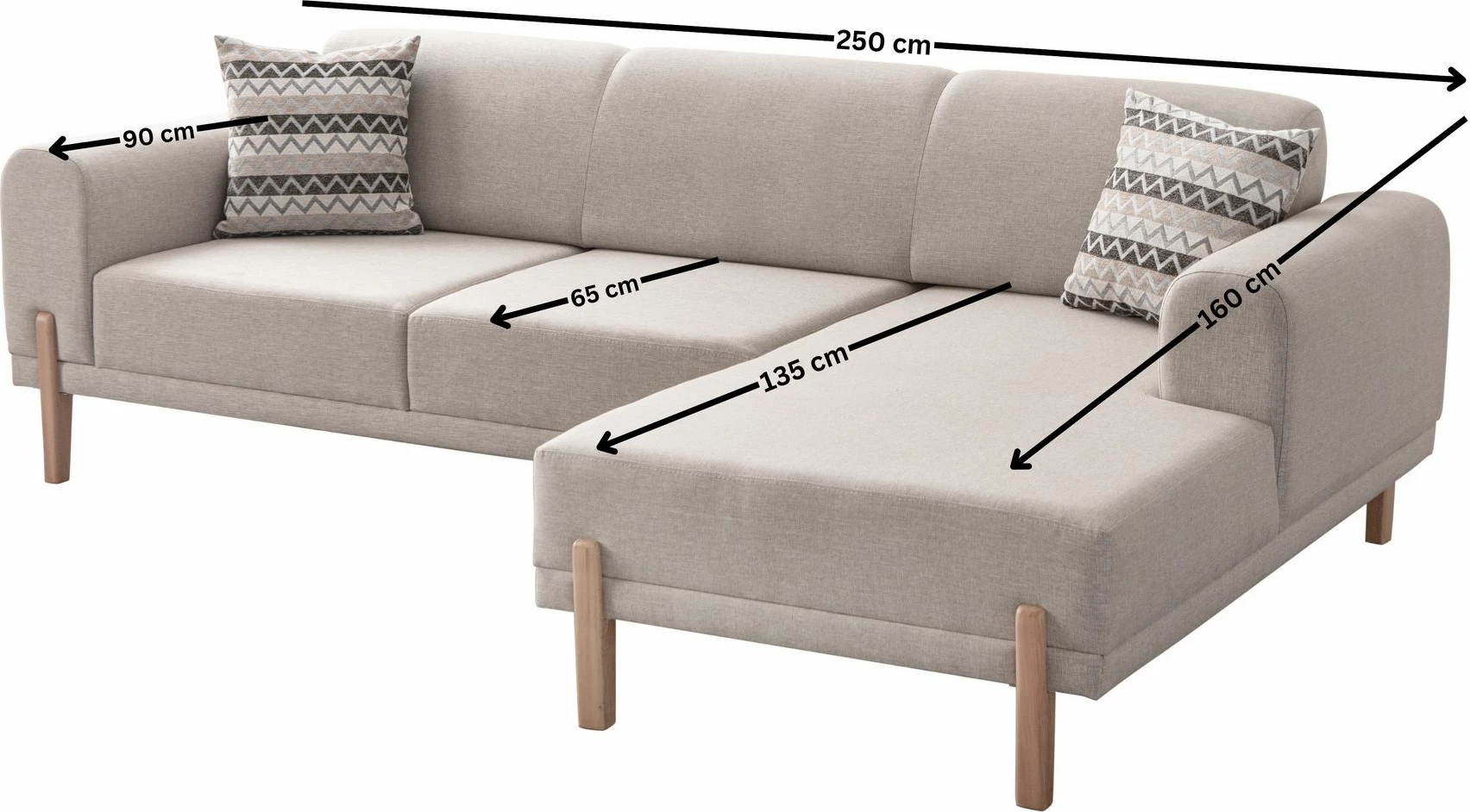 Kënd divan-krevat, ngjyrë krem, Atelier del Sofa, Relax Djathtas