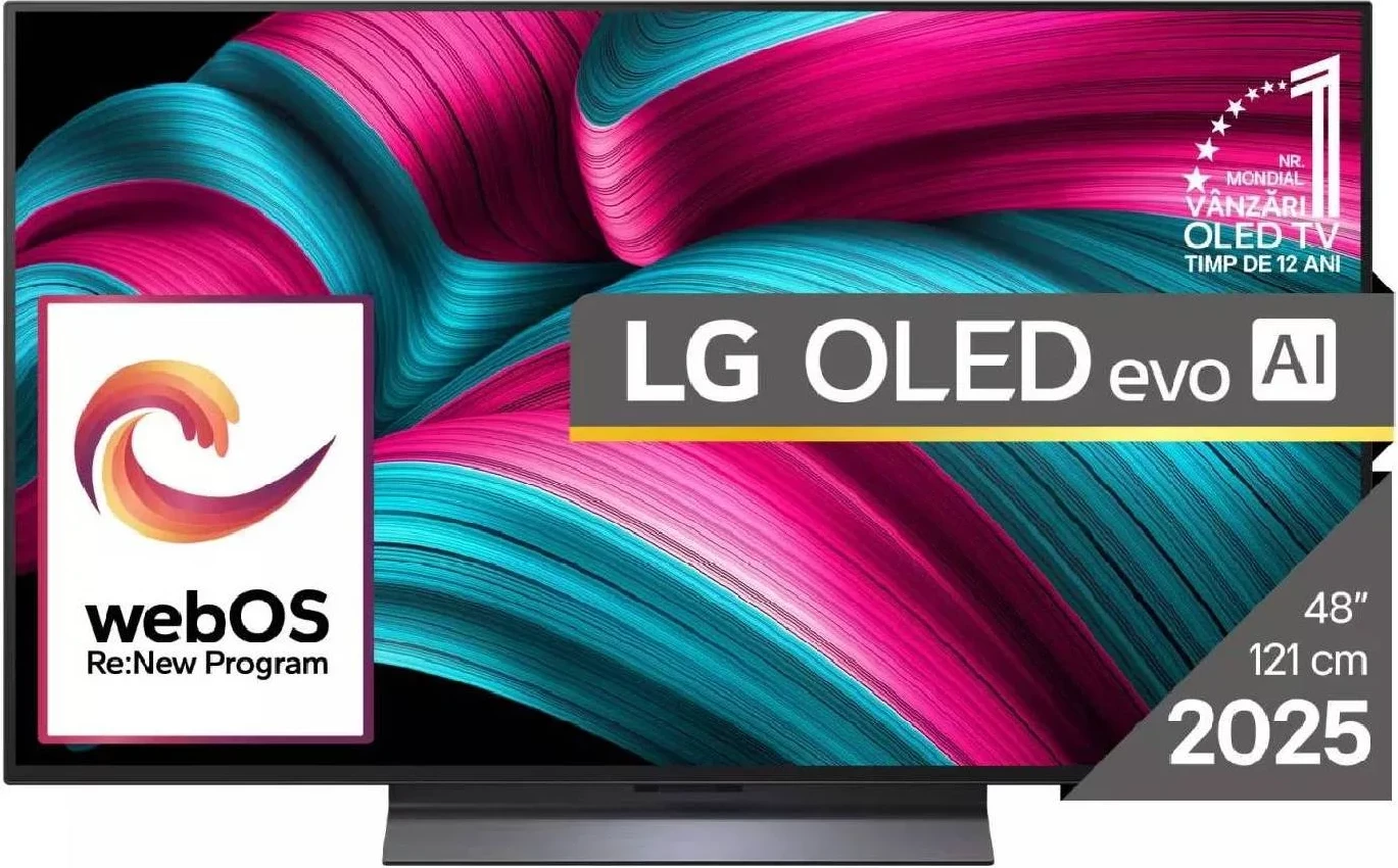 Televizor OLED LG OLED48C51LA 48" 4K UHD, a9 AI Gen8, 120Hz VRR 144Hz, webOS 25, Dolby Vision/Atmos
