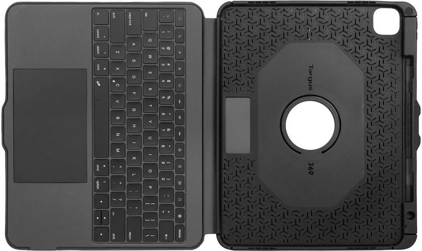 Mbështjellës me tastierë Targus VersaVu për iPad Pro 13" (M4), Bluetooth 5.0, Trackpad, QWERTY UK, me ndriçim, e zezë