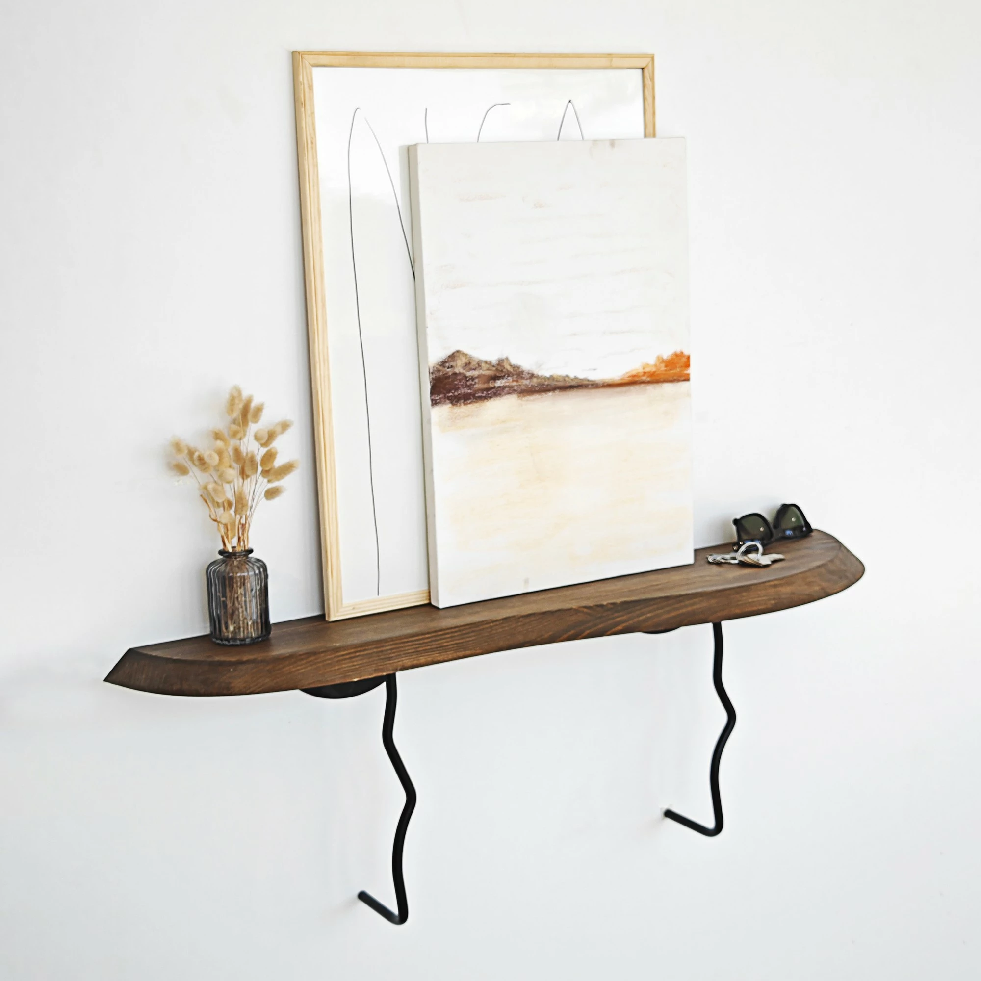 Raft muri Skye Decor, ngjyrë e zezë, arre