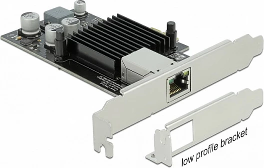 Kartë rrjeti PCIe DeLOCK Intel I210, 1x RJ45 Gigabit, PoE+, low profile, e zezë/metalike
