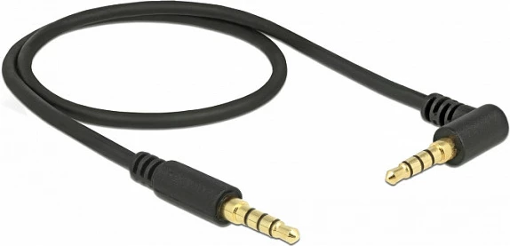 Kabllo audio DeLOCK 85607, jack 3.5mm mashkull-mashkull (1 këndor), 0.5 m, e zezë