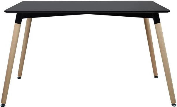 Tavolinë kuzhine, minimaliste, MDF e zezë, këmbë ahu, FH8697.02, 160x90x74,5 cm