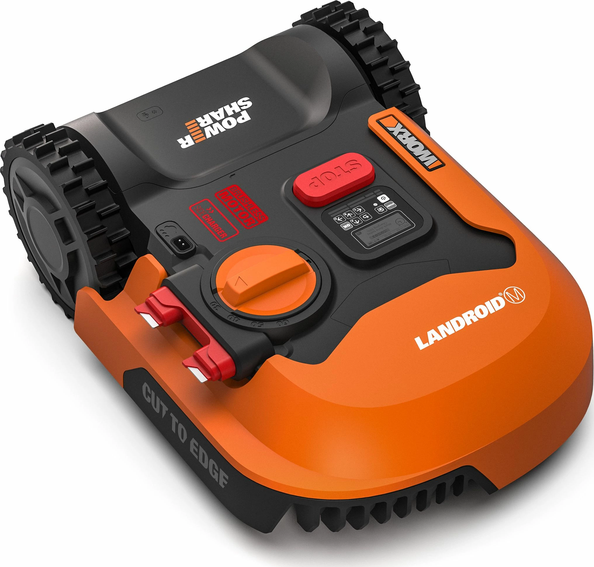 Robot kositës bari Worx Landroid M700 WR142E, 20V 4Ah, deri 700 m², Wi‑Fi, portokalli/zezë