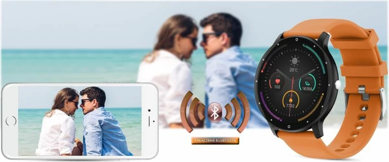 Smartwatch Gravity për meshkuj, zi-portokalli