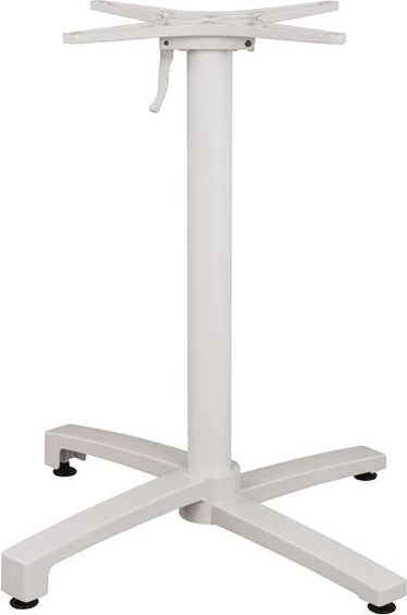 Bazë tavoline alumini e palosshme, ngjyrë e bardhë matte, 69x69x73-92cm me kryq FH459.02