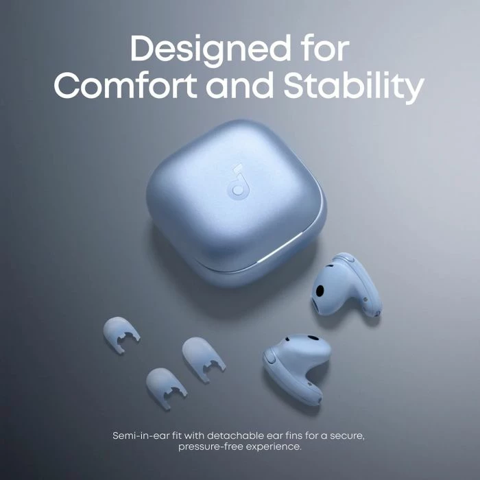 Kufje ANKER Soundcore Liberty Buds (D1200G31) wireless Bluetooth, ANC adaptive 3.0, Hi-Res LDAC, IP55, blu, set me kuti karikimi