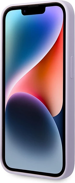 Mbështjellës Guess GUHMP14LSBPLU për iPhone 14 Pro 6.1", silikon, MagSafe, vjollcë