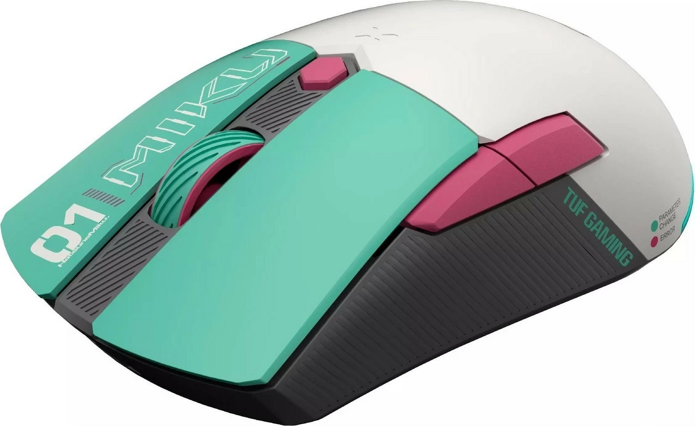 Maus gaming Asus TUF GAMING MINI WL MIKU, wireless, RGB, jeshil