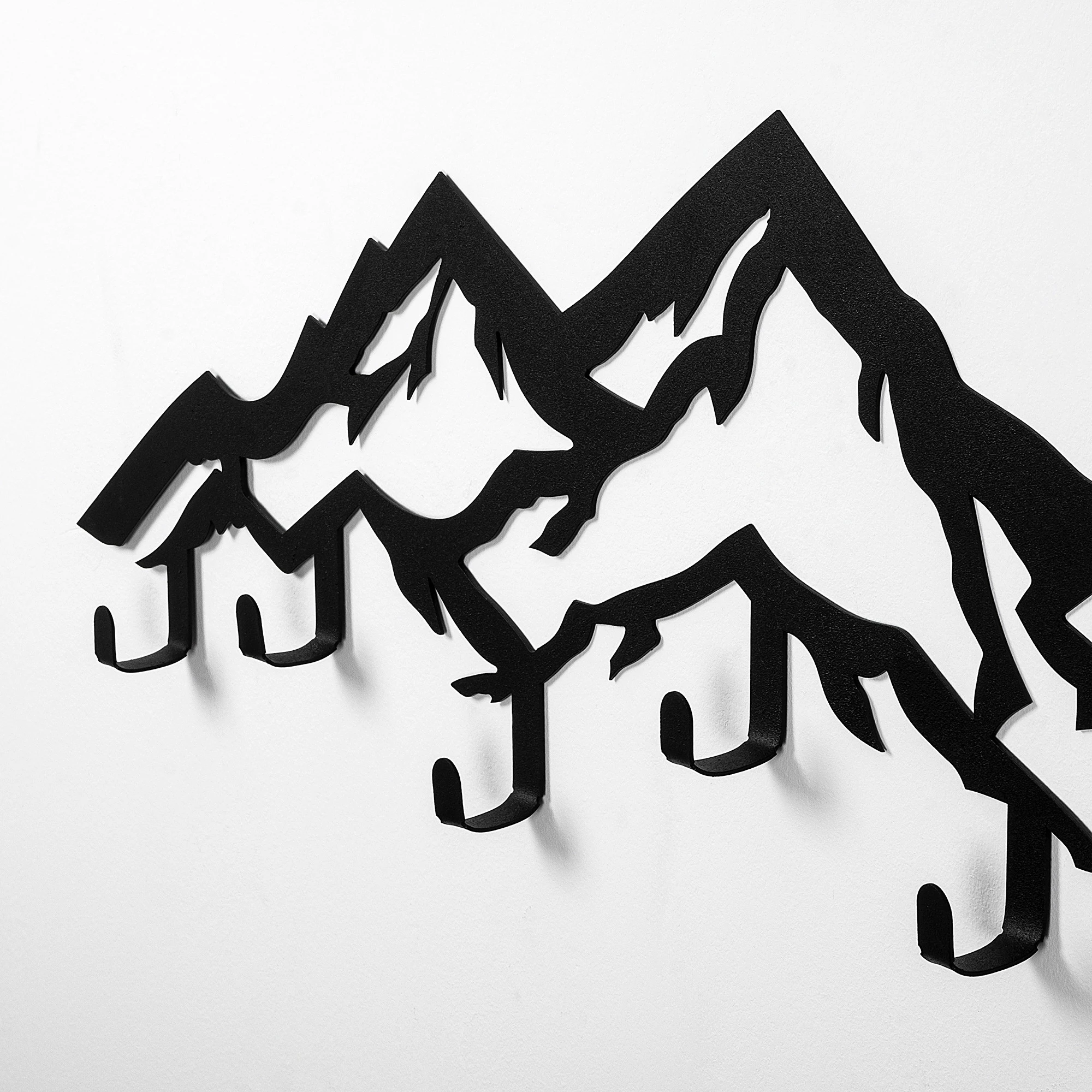 Varëse muri metalike Wallity, Dağ, ngjyrë e zezë, 80x4x25cm