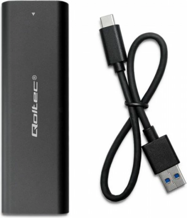Kuti SSD M.2 Qoltec NVMe/SATA, e zezë
