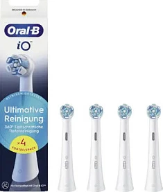 Koka furçe elektrike Oral-B iO Ultimate Clean, 4 copë, bardhë/blu