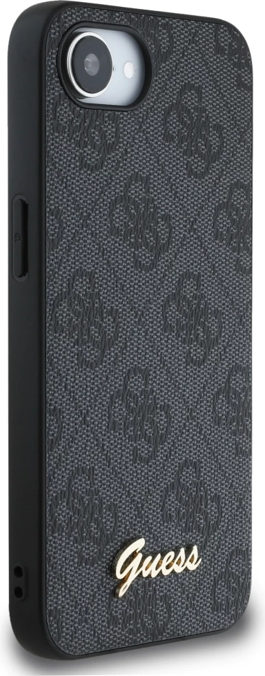 Mbështjellës, Guess, 4G Script Logo MagSafe, për iPhone 16e, hardcase TPU/PC, me MagSafe, i zi