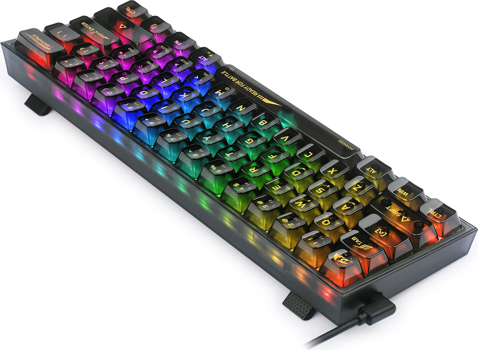 Tastierë mekanike Redragon Fizz K617CTB-RGB 60% 61 tasta USB-C RGB Blue switch, zezë transparente