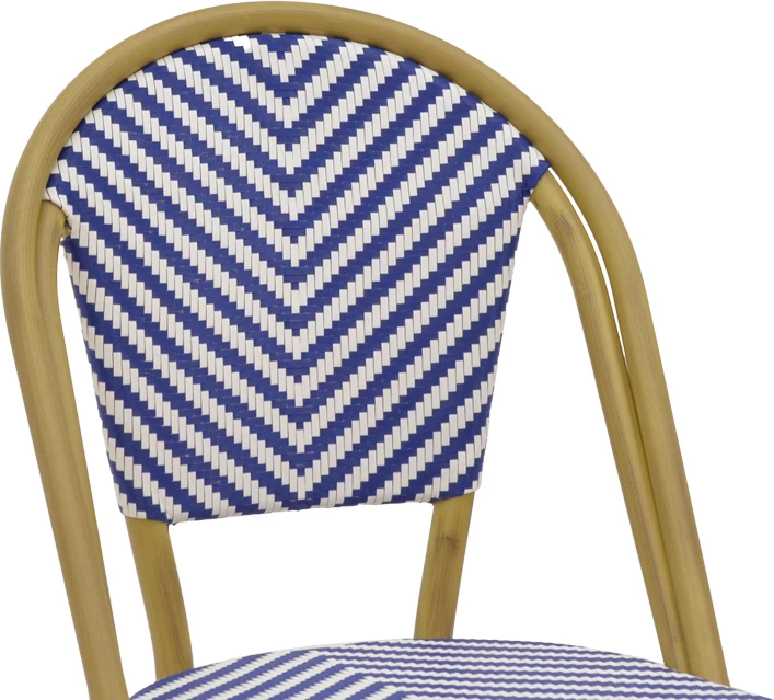 Karrige Uarmin, alumini, tekstilene, ngjyrë natyrale, blu dhe bardhë, 46x57x85cm, 12 copë