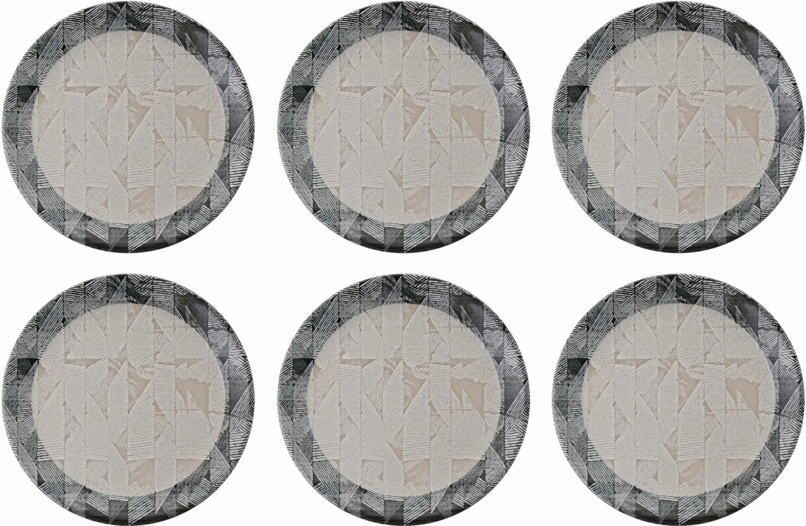 Set pjatash ëmbëlsirash (6 copë), Hermia Concept, model gri